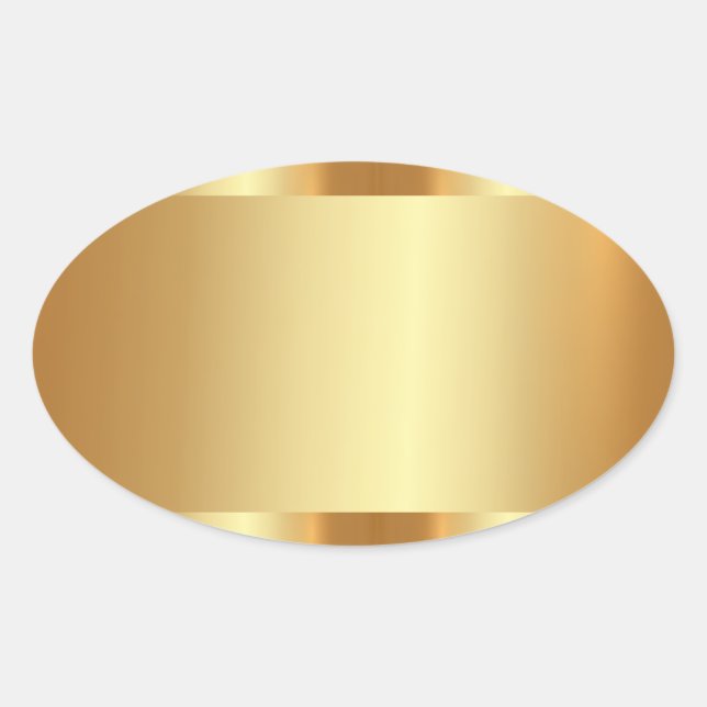 Custom Text Logo Gold Blank Template Glamorous Oval Sticker (Front)