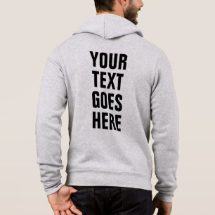 Custom Text Logo Mens Back Side Printed Modern Hoodie