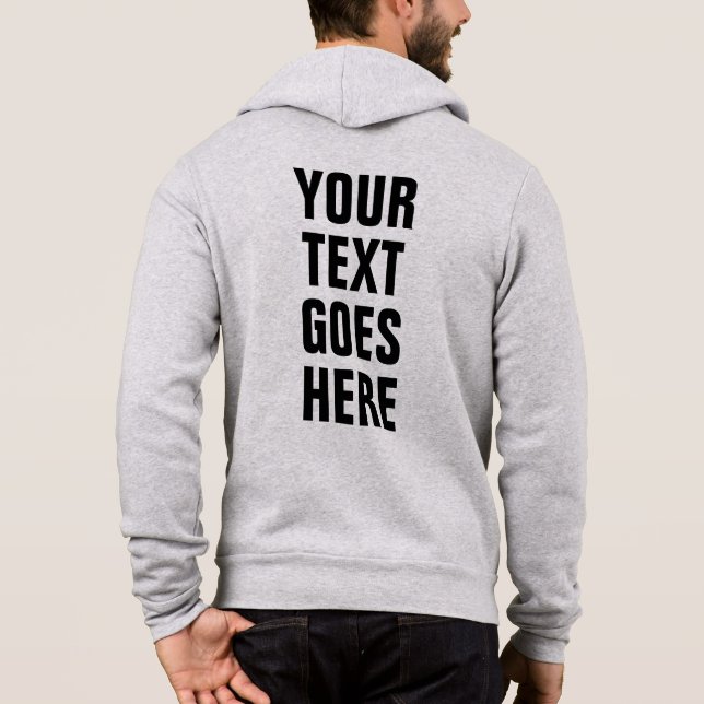 Custom Text Logo Mens Back Side Printed Modern Hoodie (Back)