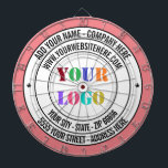 Custom Text Logo Name Address Website Dart Board<br><div class="desc">Dartboards with Custom Text Logo Name Address Website Promotional Stamp - Personalized Business / Personal Dart Board Gift - Add Your Name - Company / Address / Logo - Photo / Website or Email or Phone / more - Resize and move or remove and add elements / text with Customization...</div>