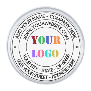 Custom Text Logo Name Address Website Lapel Pin