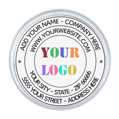 Custom Text Logo Name Address Website Lapel Pin