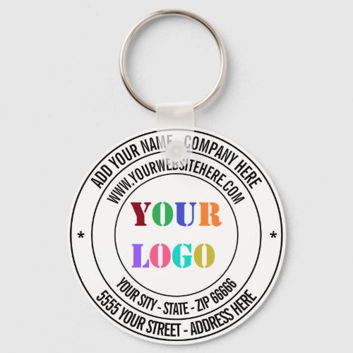 Custom Text Logo Name Address Website Promotional  Keychain