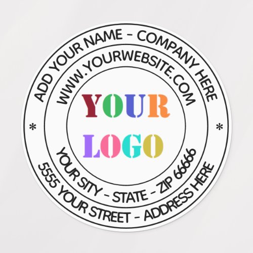 Custom Text Logo Name Address Website Promotional  Labels