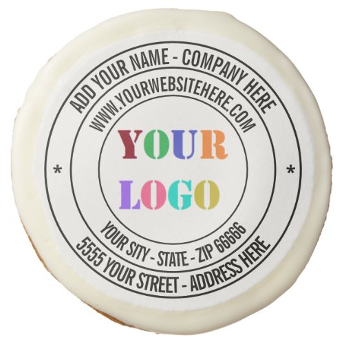 Custom Text Logo Name Address Website Promotional Sugar Cookie