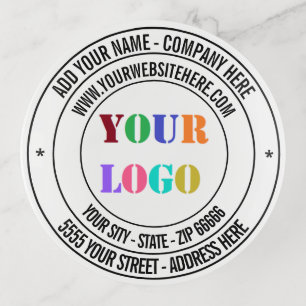 Custom Text Logo Name Address Website Trinket Tray