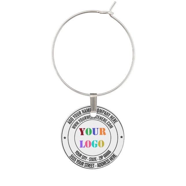 Custom Text Logo Name Address Website Wine Charm (First Charm)