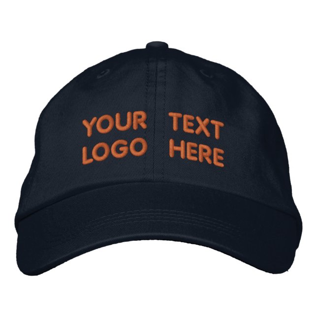 Custom Text / Logo - Promotional Personalized Your Embroidered Baseball Cap (Front)