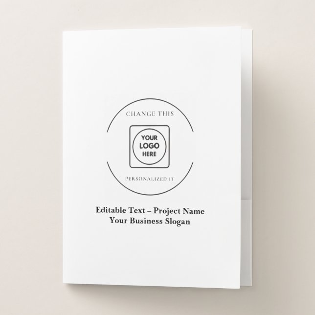 Custom Text Logo Website Pocket Binder Folder (Front)