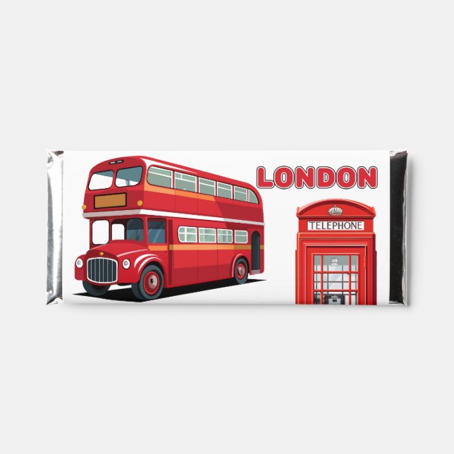 Custom Text London England Hershey Bar Favors (Front)