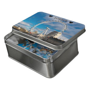 Custom text, London, London Eye Jigsaw Puzzle