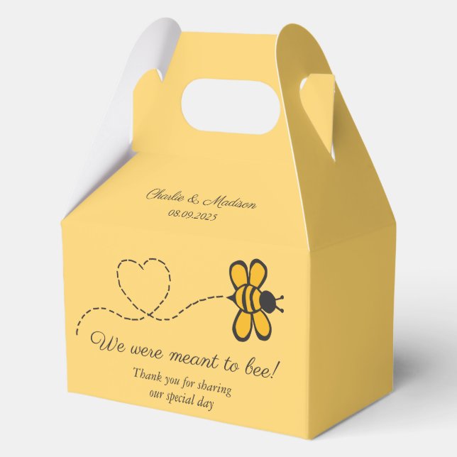 Custom Text Love Bee Favor Boxes (Front)