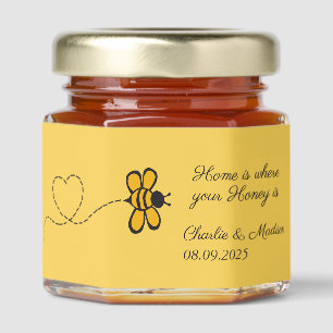 Custom Text Love Bee Honey Jar Favors