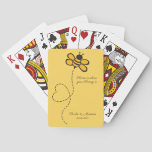Custom Text Love Bee Poker Cards