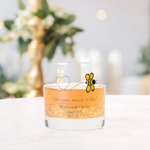 Custom Text Love Bee Whiskey Glass