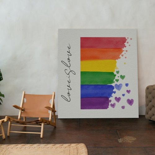 custom text love is love written rainbow heart poster