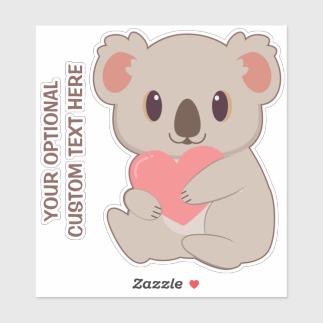 Custom Text Love Koala Sticker (Sheet)