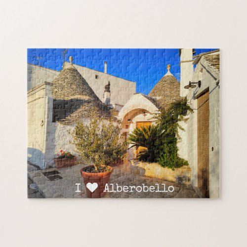 Custom text lovely town of Alberobello Puglia   Jigsaw Puzzle