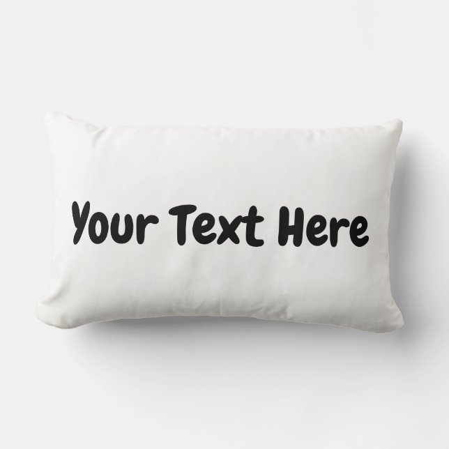 Custom Text  Lumbar Pillow (Front)