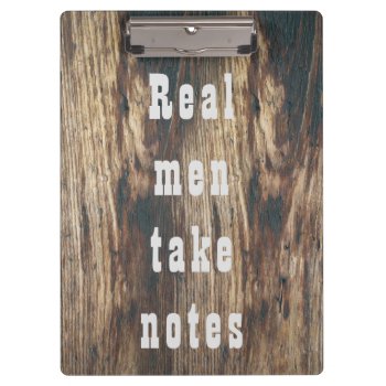 Custom Text Manly Far West Woodgrain Clipboard by TheSillyHippy at Zazzle