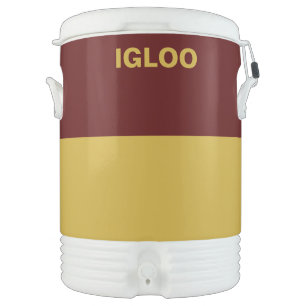 Custom Text Maroon with M Gold Combine Colored Beverage Cooler
