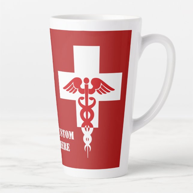Custom Text Medical Professional Latte Mug (Right)