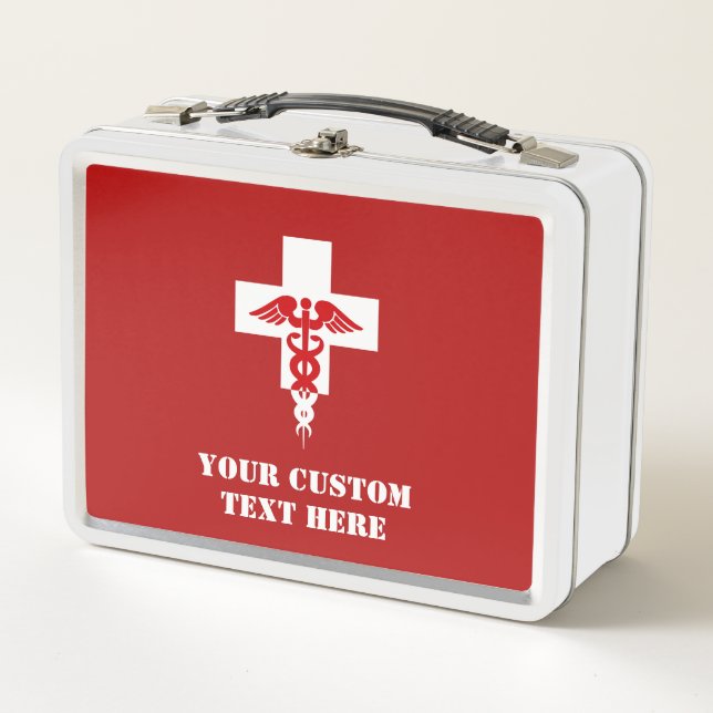Custom Text Medical Professional Metal Lunch Box (Front)