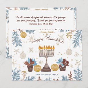 Custom text Menorah Glow: A Watercolor Hanukkah Holiday Card
