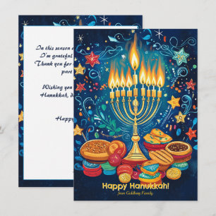 Custom text Menorah Magic Greeting Holiday Card