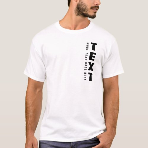 Custom Text Mens Short Sleeve Modern Template Cool T_Shirt