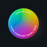 Custom Text Minimalist Rainbow Vibrant Colors Button<br><div class="desc">Custom Circle Text on Minimalist Rainbow Ombré Gradients in Vibrant Colors, modern and simple button design. Add your own logo, image, photo or clipart, write your personalized text, couple names, slogan, website or company name, change the colorful background with any gradients, pattern, texture, design. Make your unique button and show...</div>