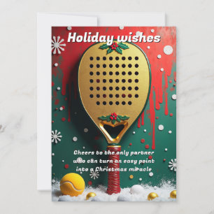 🎾🎄Custom text, Miracle Shots & Mistletoe Misses Holiday Card
