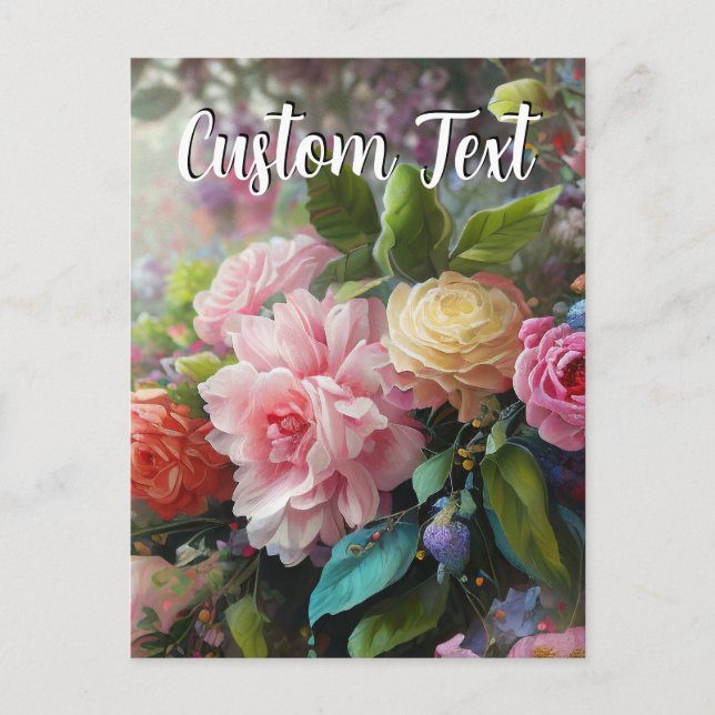 Custom Text Mixed Flowers 7 Colors Template (Front)
