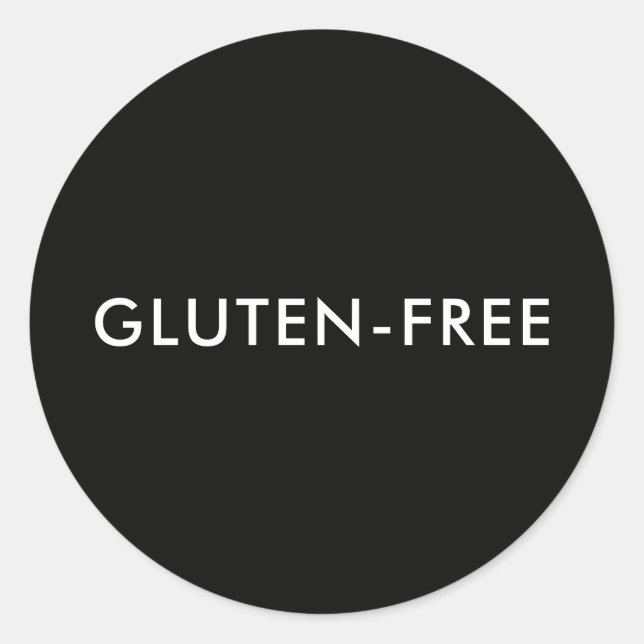 Custom Text Modern Black Gluten-free Food Label (Front)