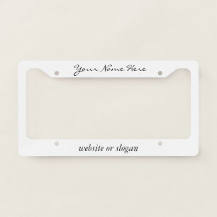 Custom Text Modern Handwritten Stylish Elegant License Plate Frame