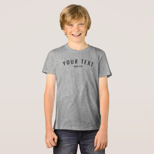 Custom Text Modern Kids Boys Grey Triblend Tri_Blend Shirt