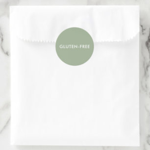 Custom Text Modern Sage Green Gluten-free label