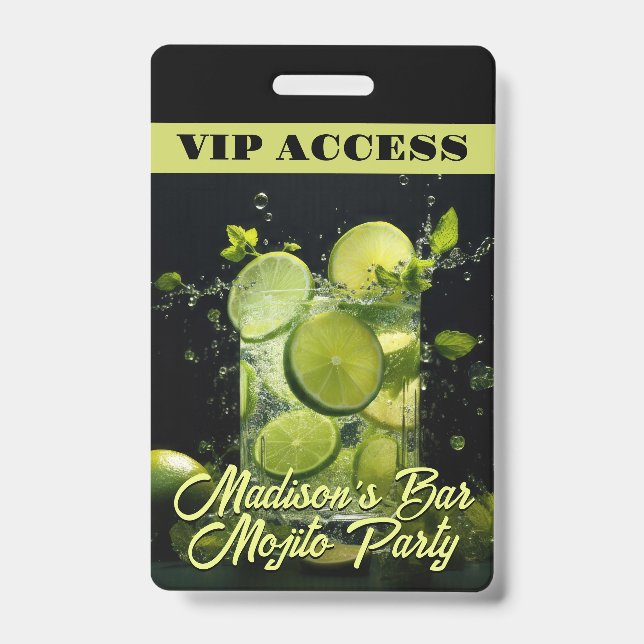 Custom Text Mojito Cocktail Badge (Front)