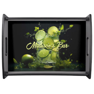 Custom Text Mojito Cocktail Serving Tray