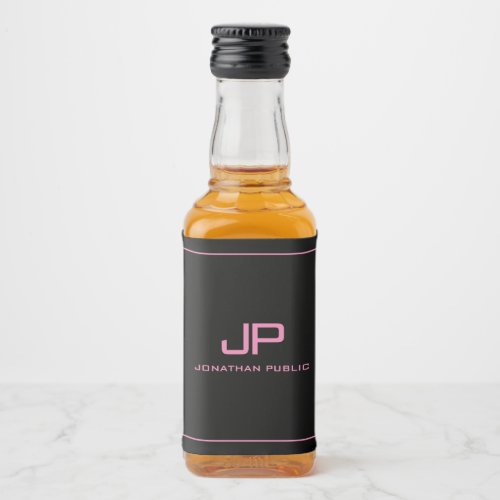 Custom Text Monogram Initial Simple Template Liquor Bottle Label