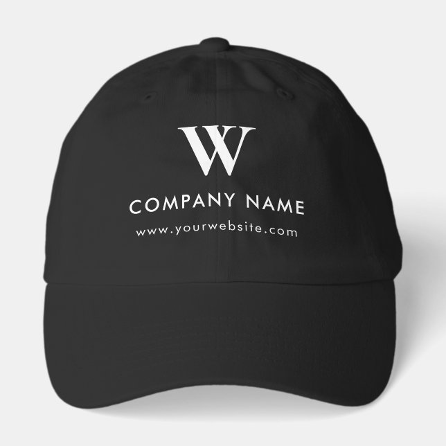 Custom Text Monogram Website Personalized Black Hat (Front)