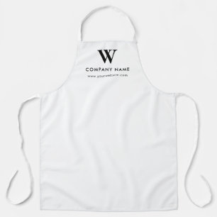 Custom Text Monogram Website Personalized White Apron
