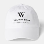 Custom Text Monogram Website Personalized White Hat<br><div class="desc">A simple and stylish business or company hat that can be customized with monogram text and website. Customize this hat and make it your own. Perfect for business promotions, corporate events and meetings, customer gifts and employee staff uniforms. Simply upload your business text and make your own hat.</div>