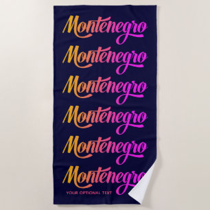 Custom Text Montenegro Beach Towel