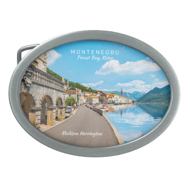 Custom Text Montenegro Belt Buckle (Front)