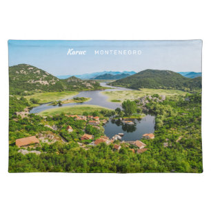 Custom Text Montenegro Cloth Placemat