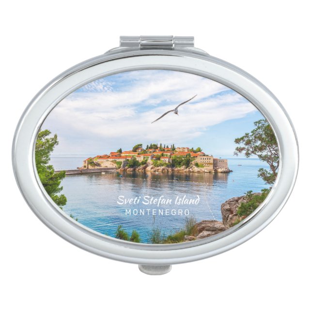 Custom Text Montenegro Compact Mirror (Front)