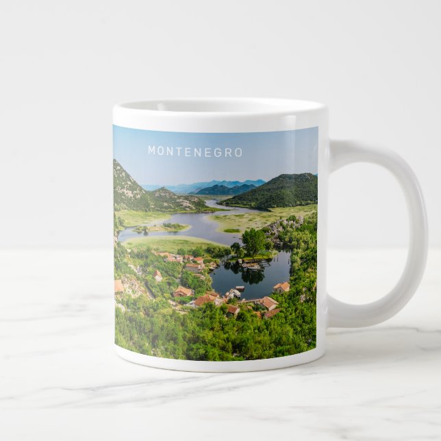 Custom Text Montenegro Giant Coffee Mug (Right)