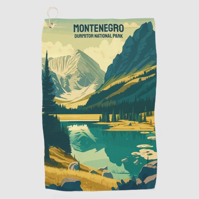 Custom Text Montenegro Golf Towel (Front)