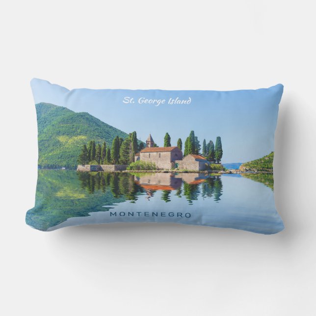 Custom Text Montenegro Lumbar Pillow (Front)